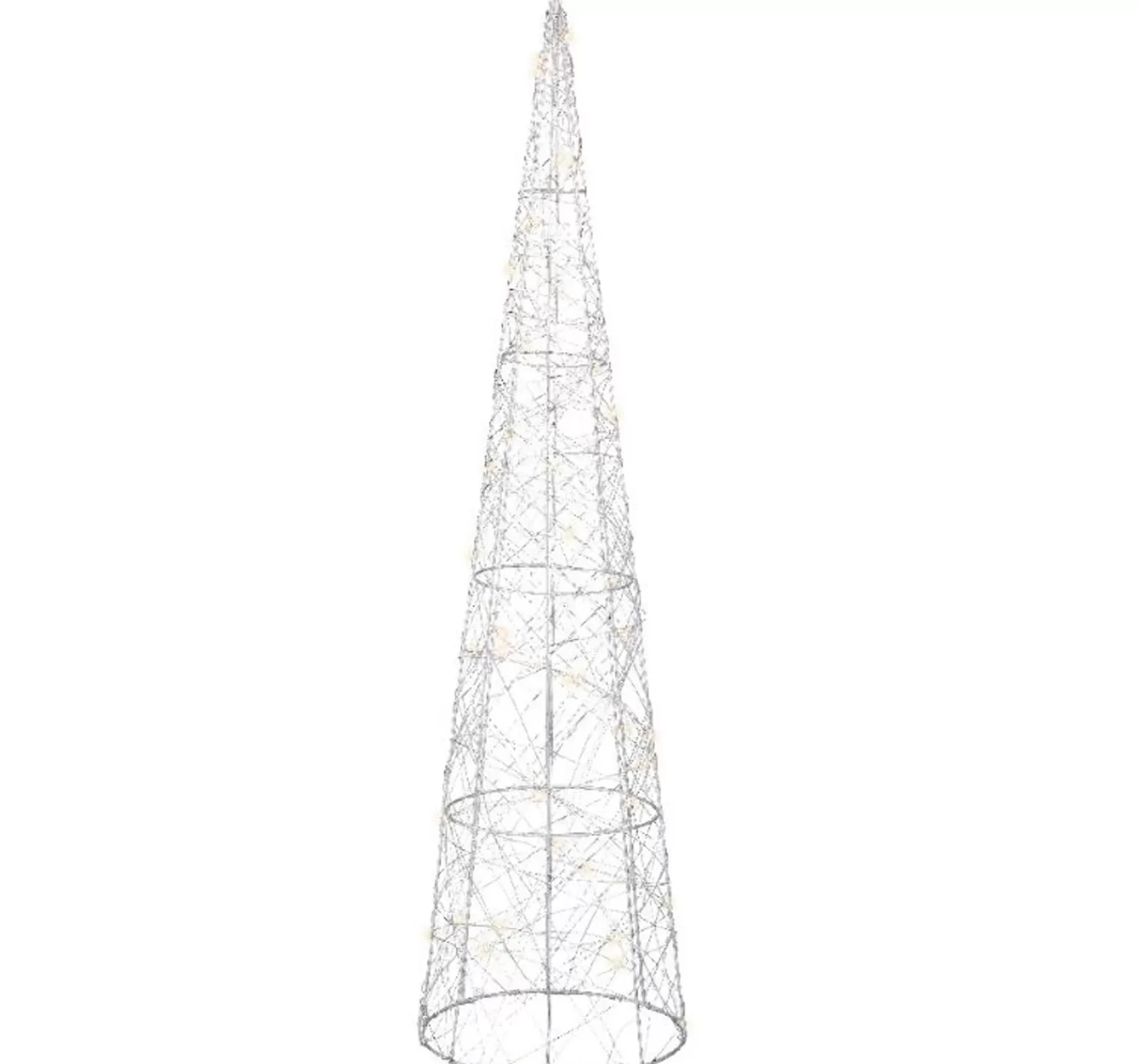 Outlet Treetime Micro Warm White LED Silver Metal Cone Tree 31.5"