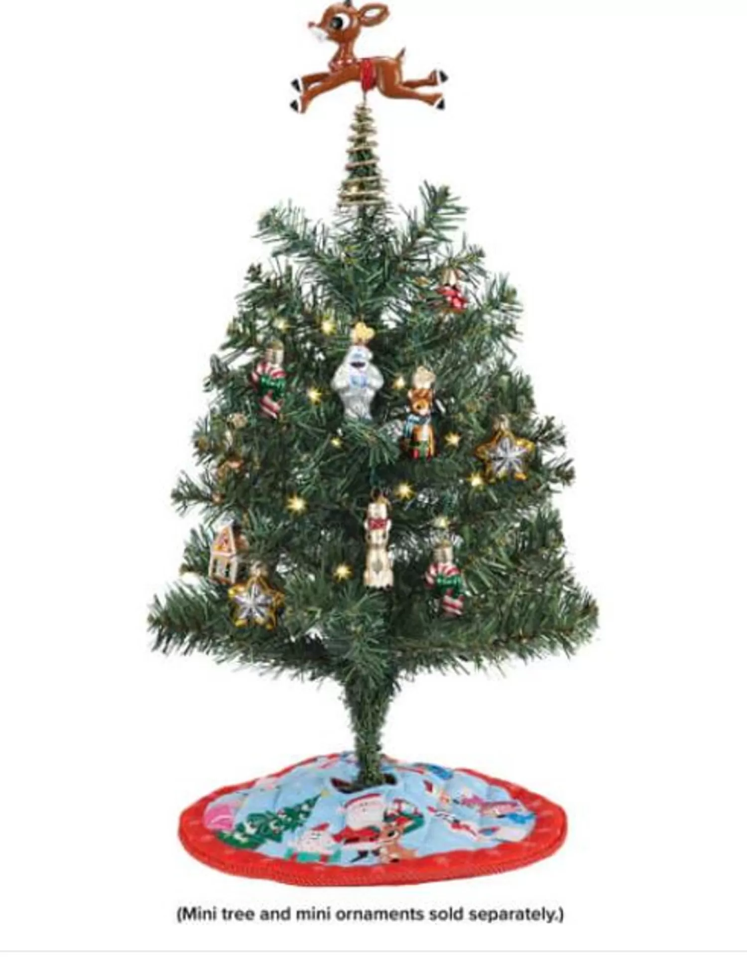 Discount Treetime Mini Rudolph Tree Topper & Skirt