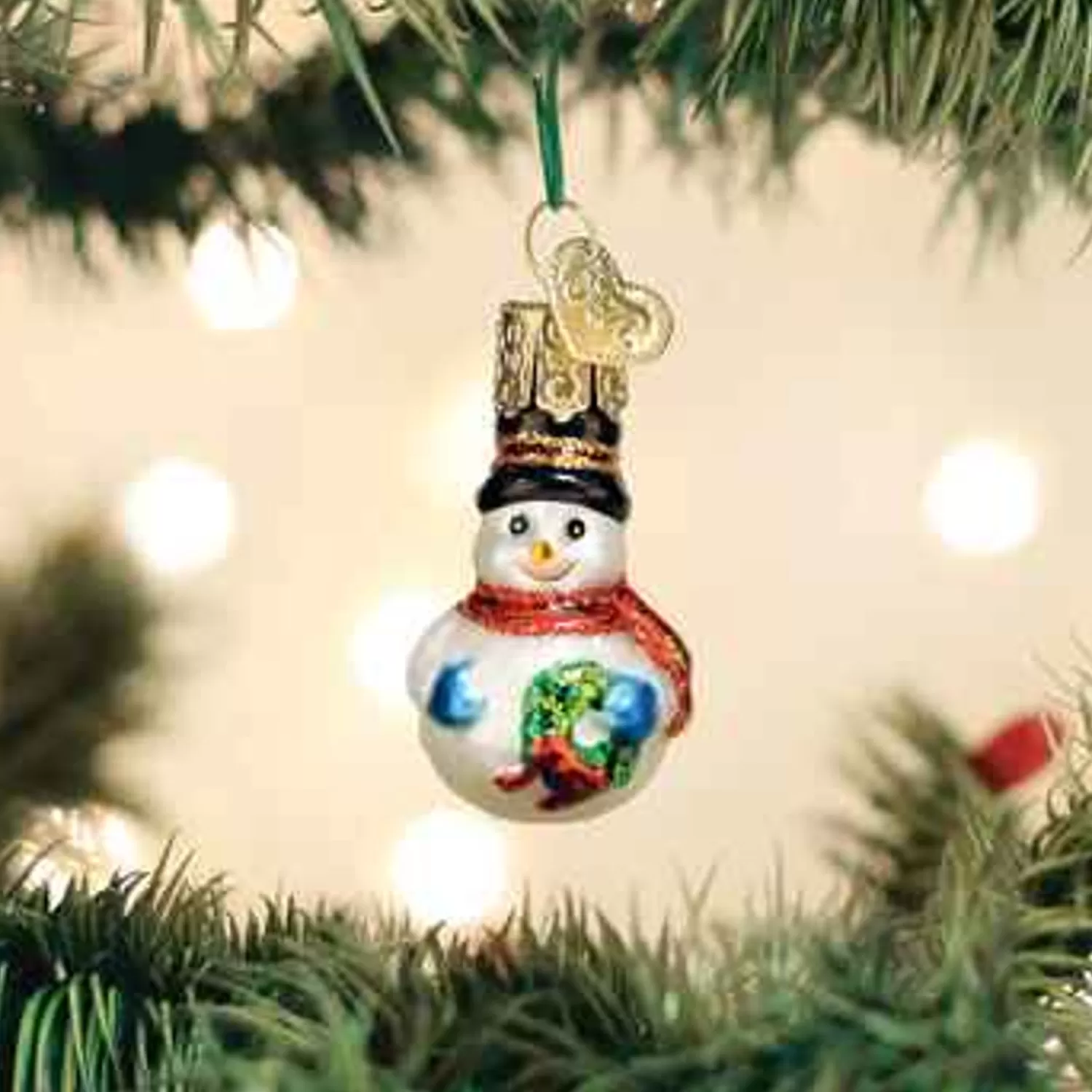 Flash Sale Treetime Mini Snowman Holding Wreath Ornament