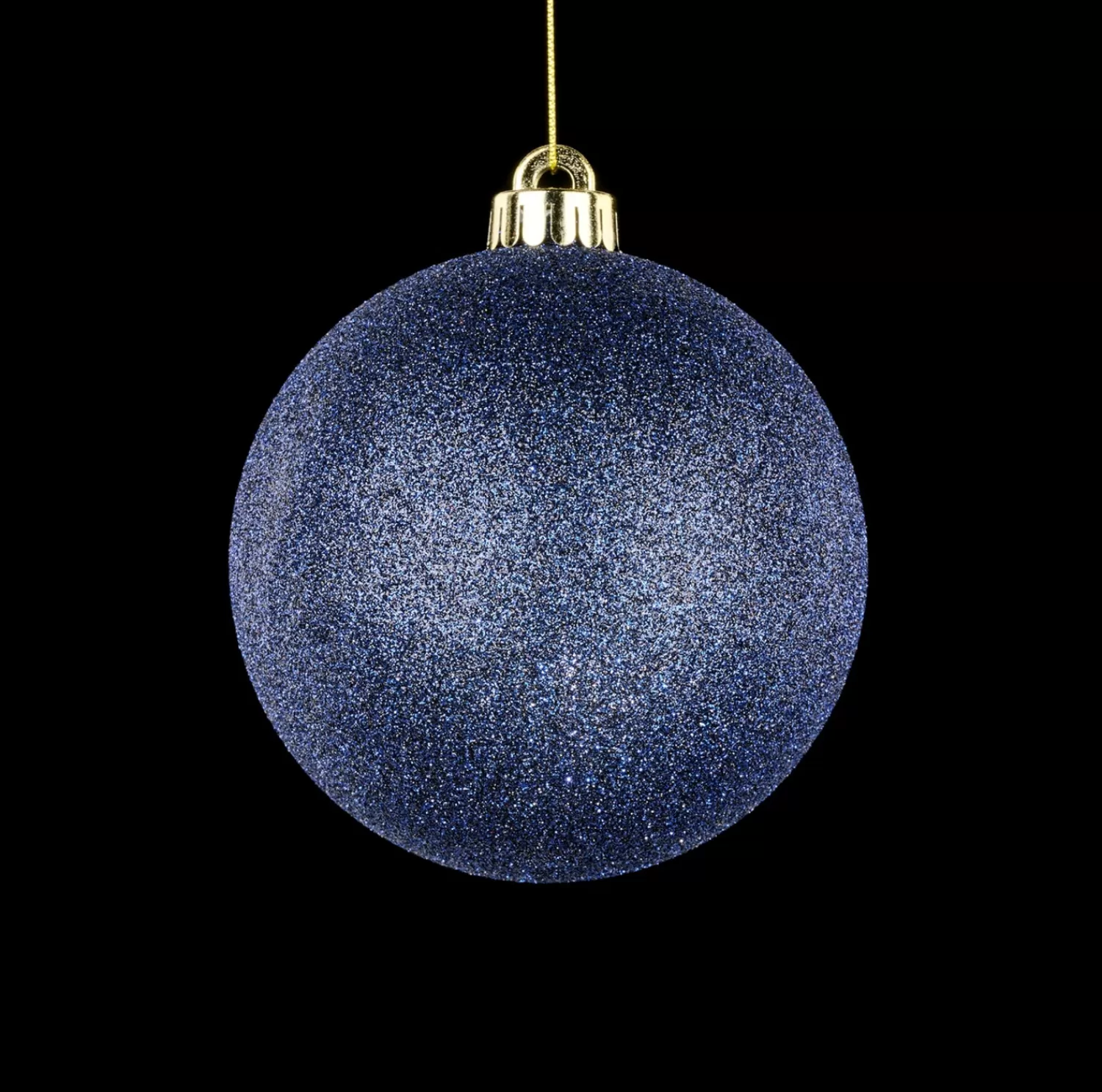 Clearance Treetime Navy Blue Glittered Ball Ornament 4.75"