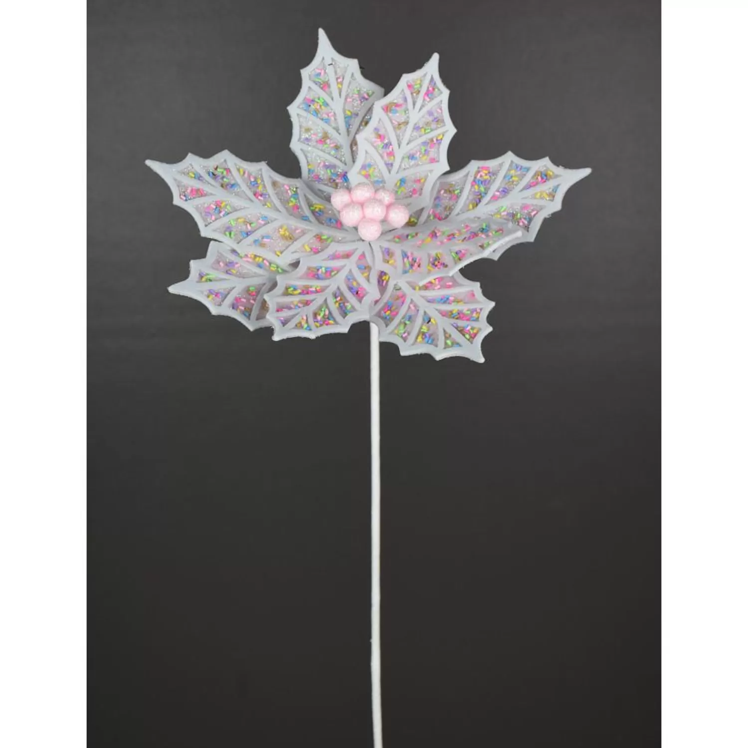 Cheap Treetime Pnk/Wht Confetti Poinsettia Stem 22"