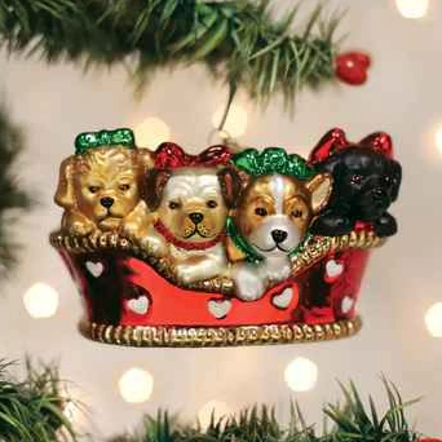 Discount Treetime Puppies In A Basket Ornament