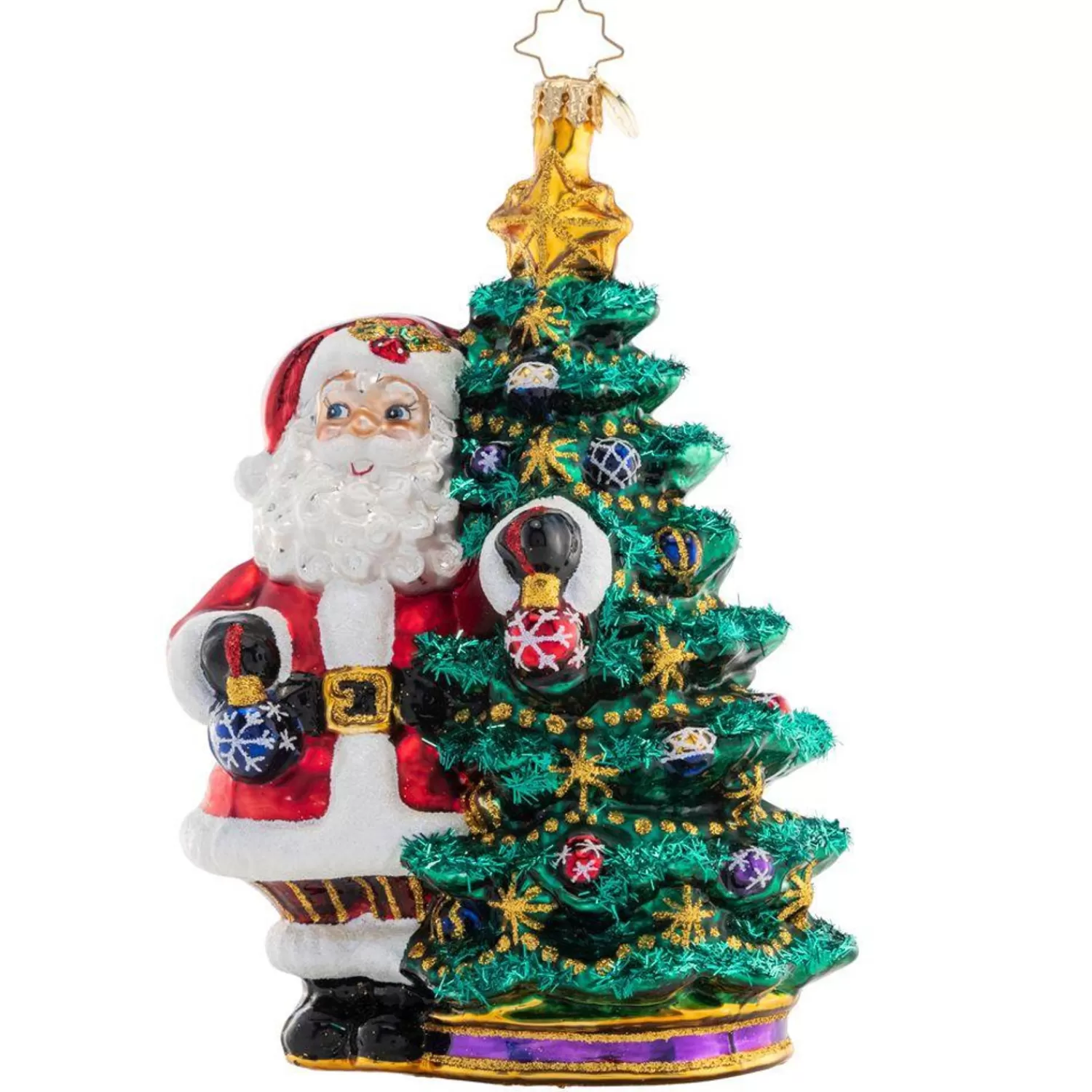 Sale Treetime Radko Deck The Halls Santa Ornament