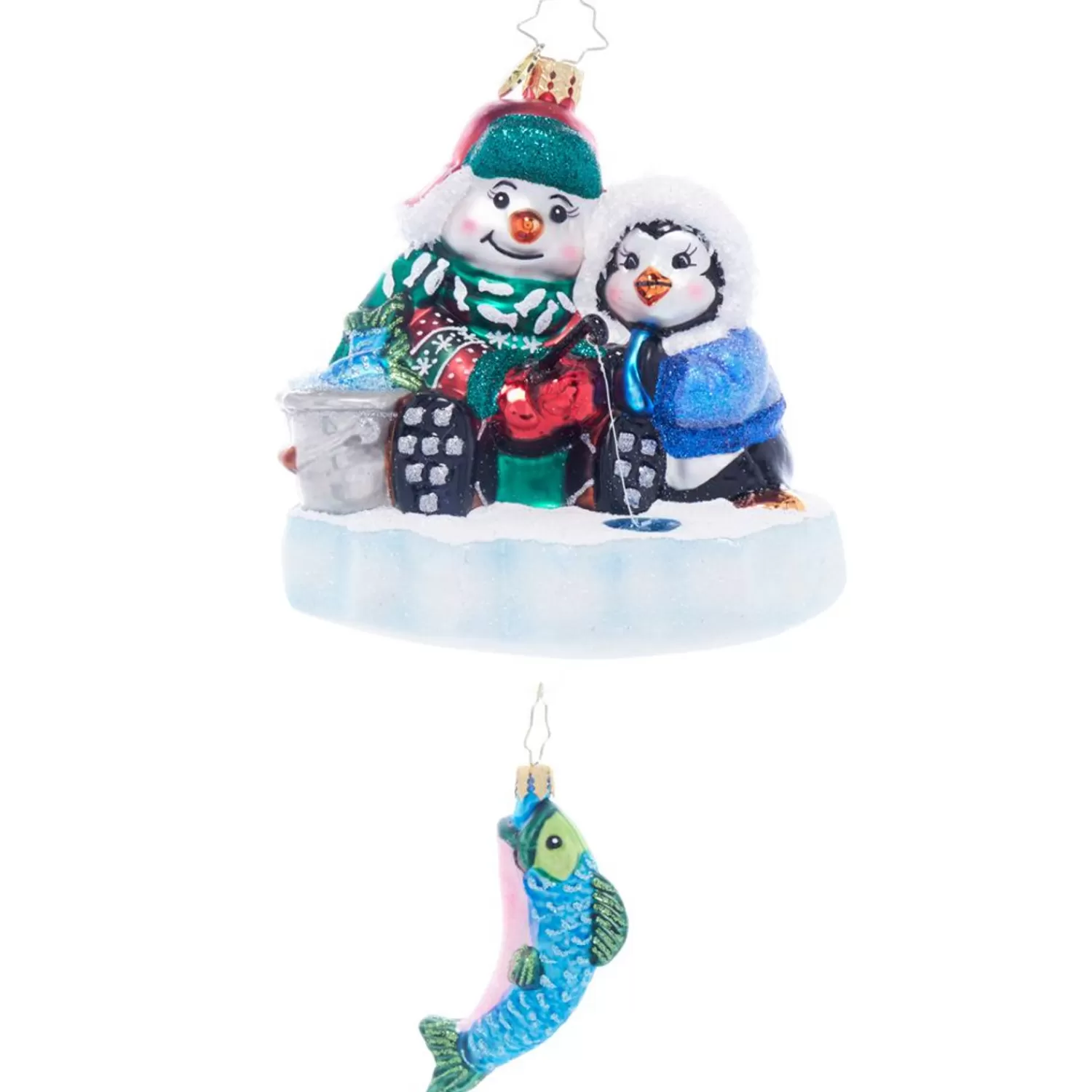 Discount Treetime Radko Ice Fishing Snow Pals Ornament