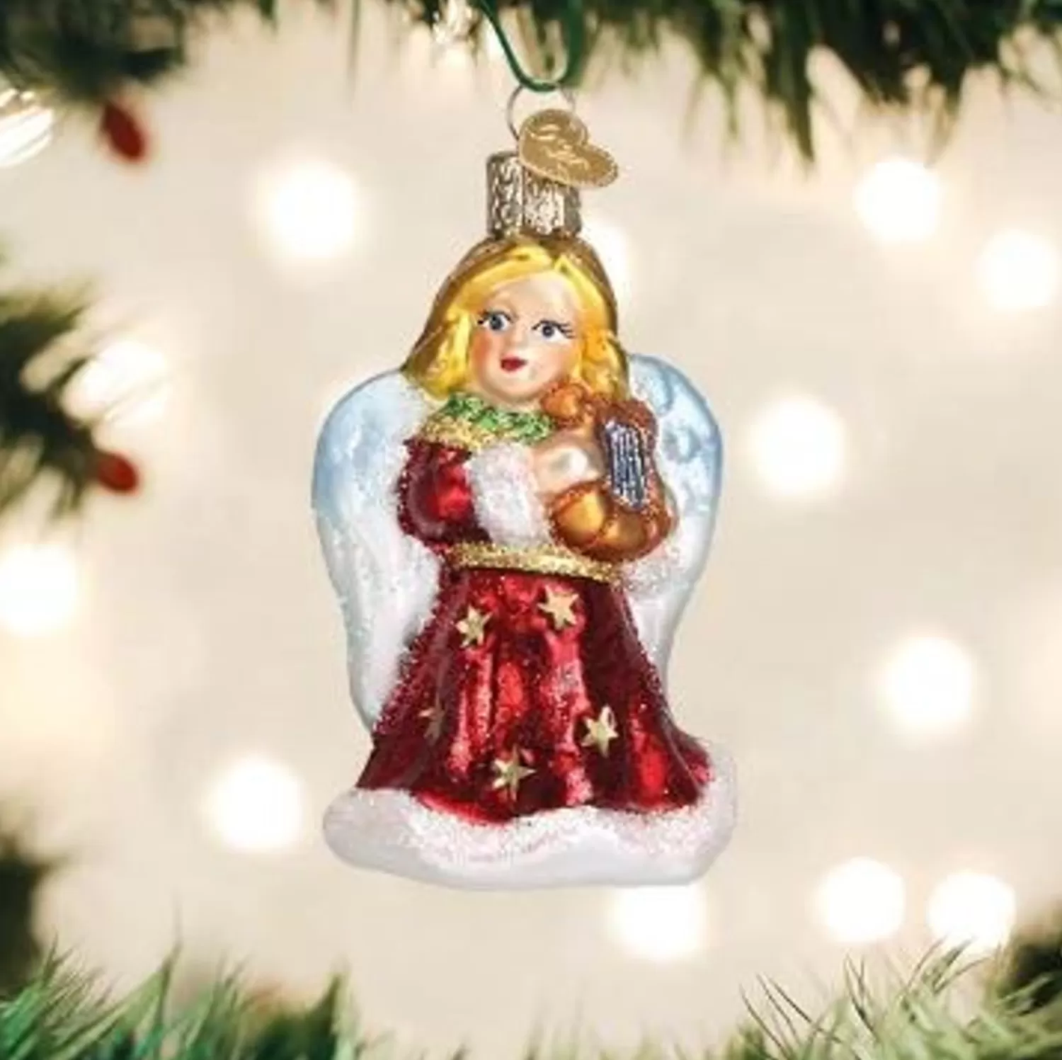 Flash Sale Treetime Red Angel With Lyre Ornament