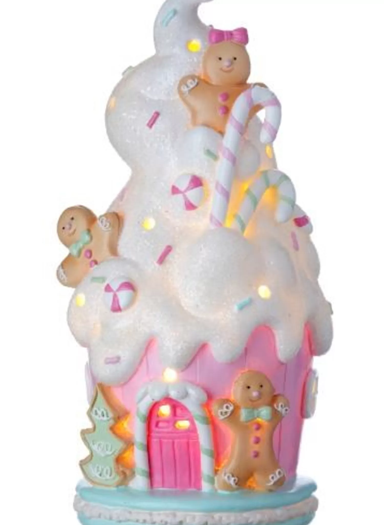 New Treetime Resin LED Gingerbread Cakehouse