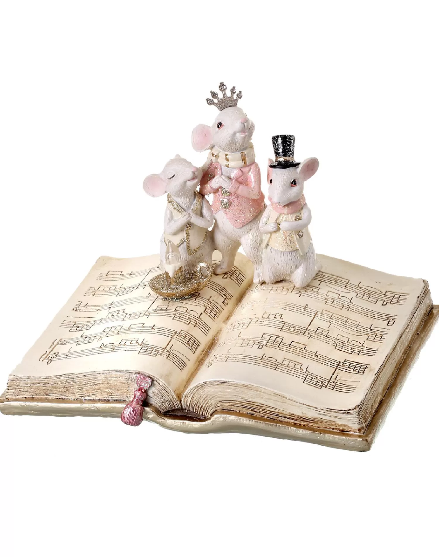 Shop Treetime Resin Singing Mice On Music Book With Candle