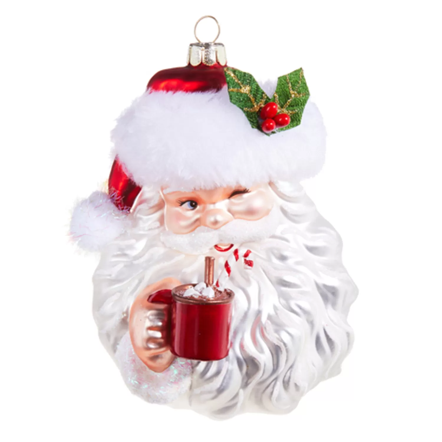 Store Treetime Santa Drinking Cocoa Ornament 5.25"