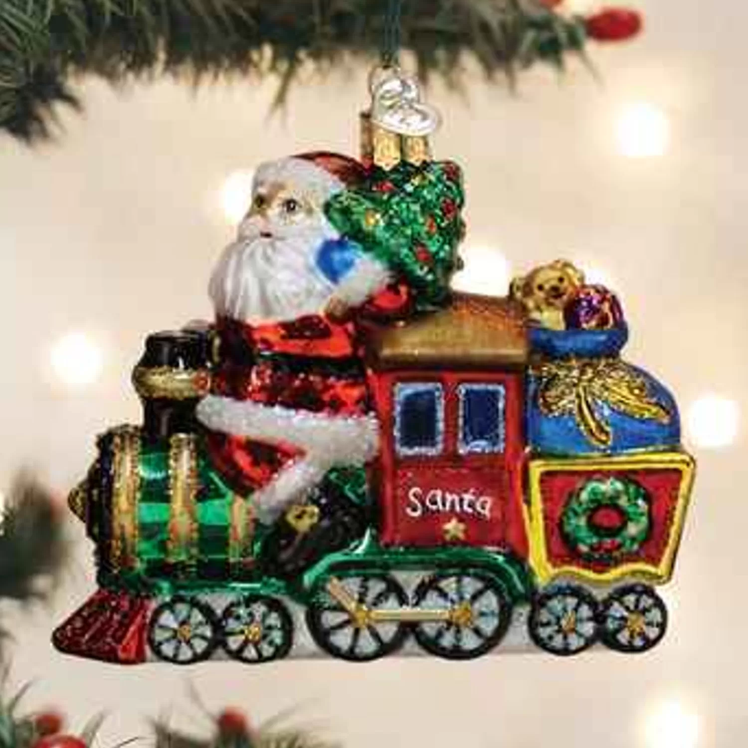 Cheap Treetime Santa On Locomotive Ornament