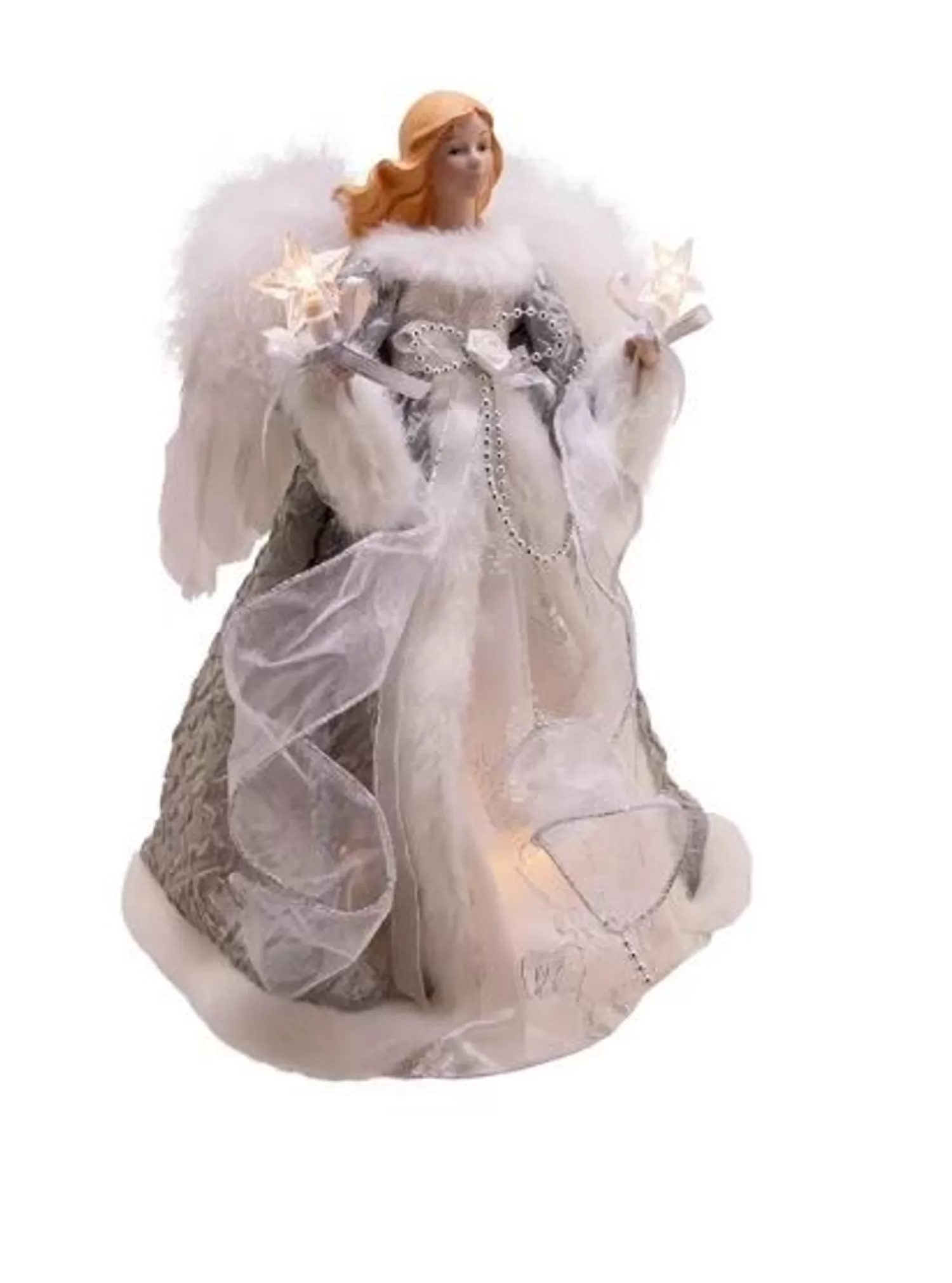 Online Treetime Silver And Grey Angel Tree Topper