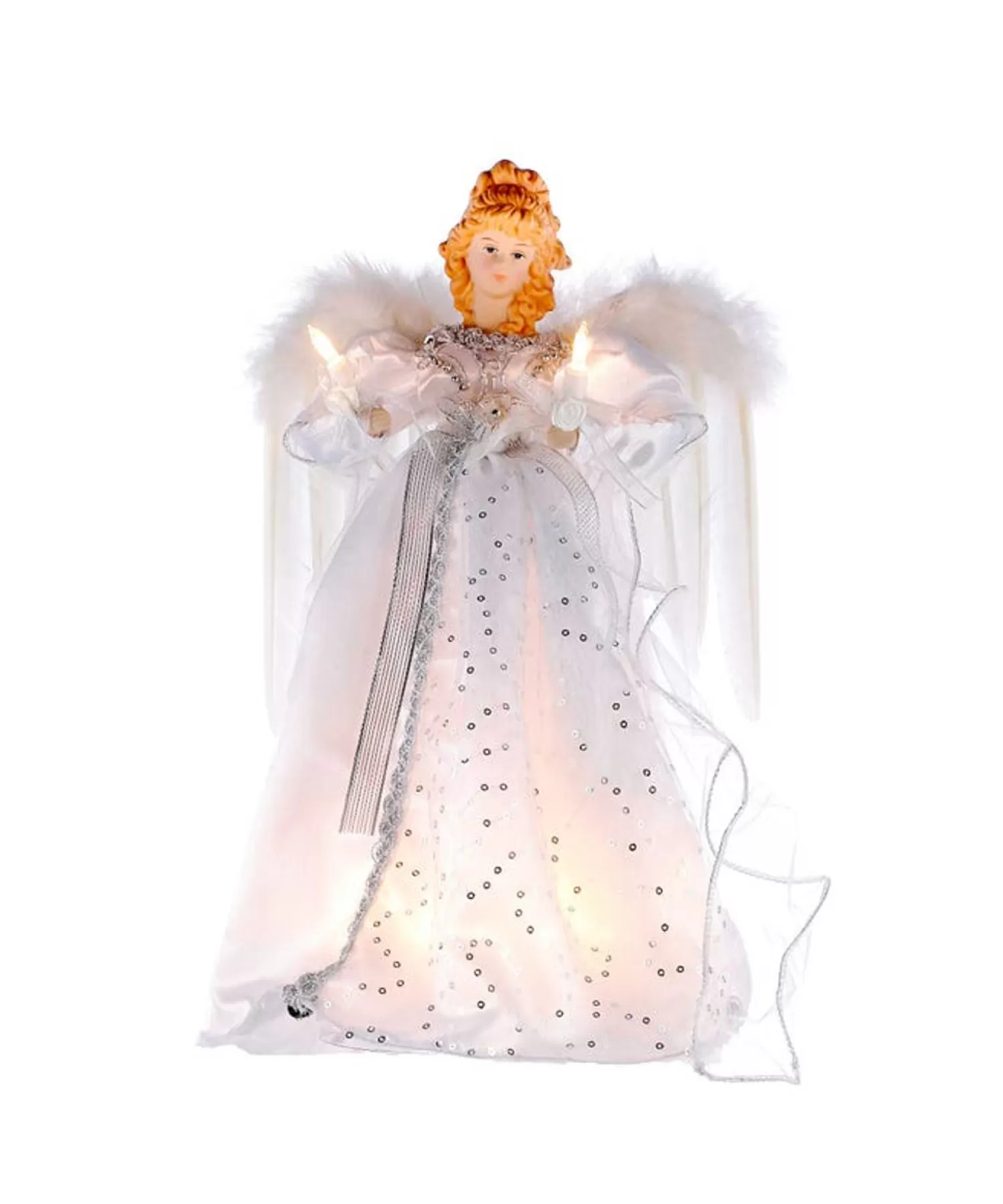 Discount Treetime Silver And White Lighted Angel Tree Topper