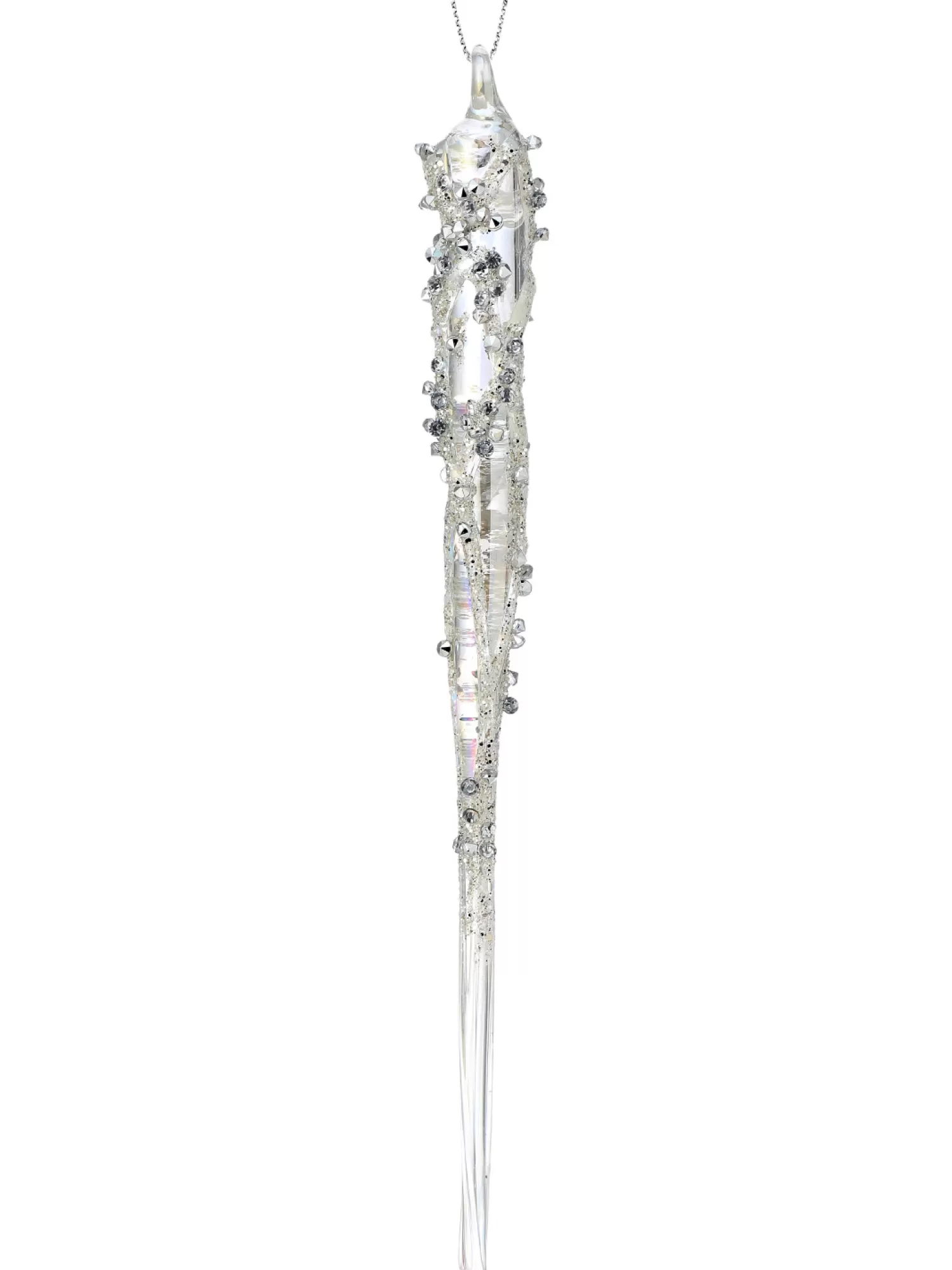 Online Treetime Silver Frosted Glass Icicle Orn 8"