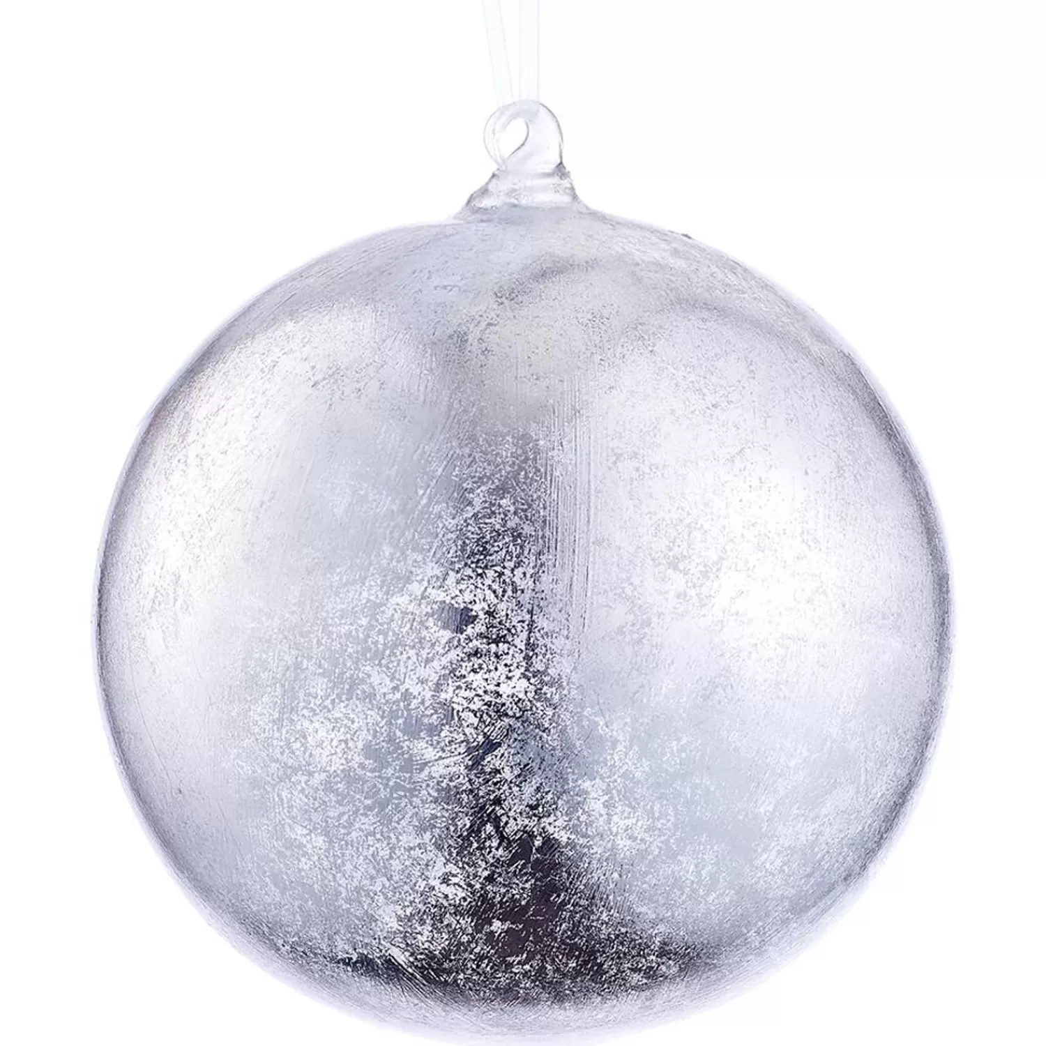 Sale Treetime Silver Leaf Look Glass Ball Ornament