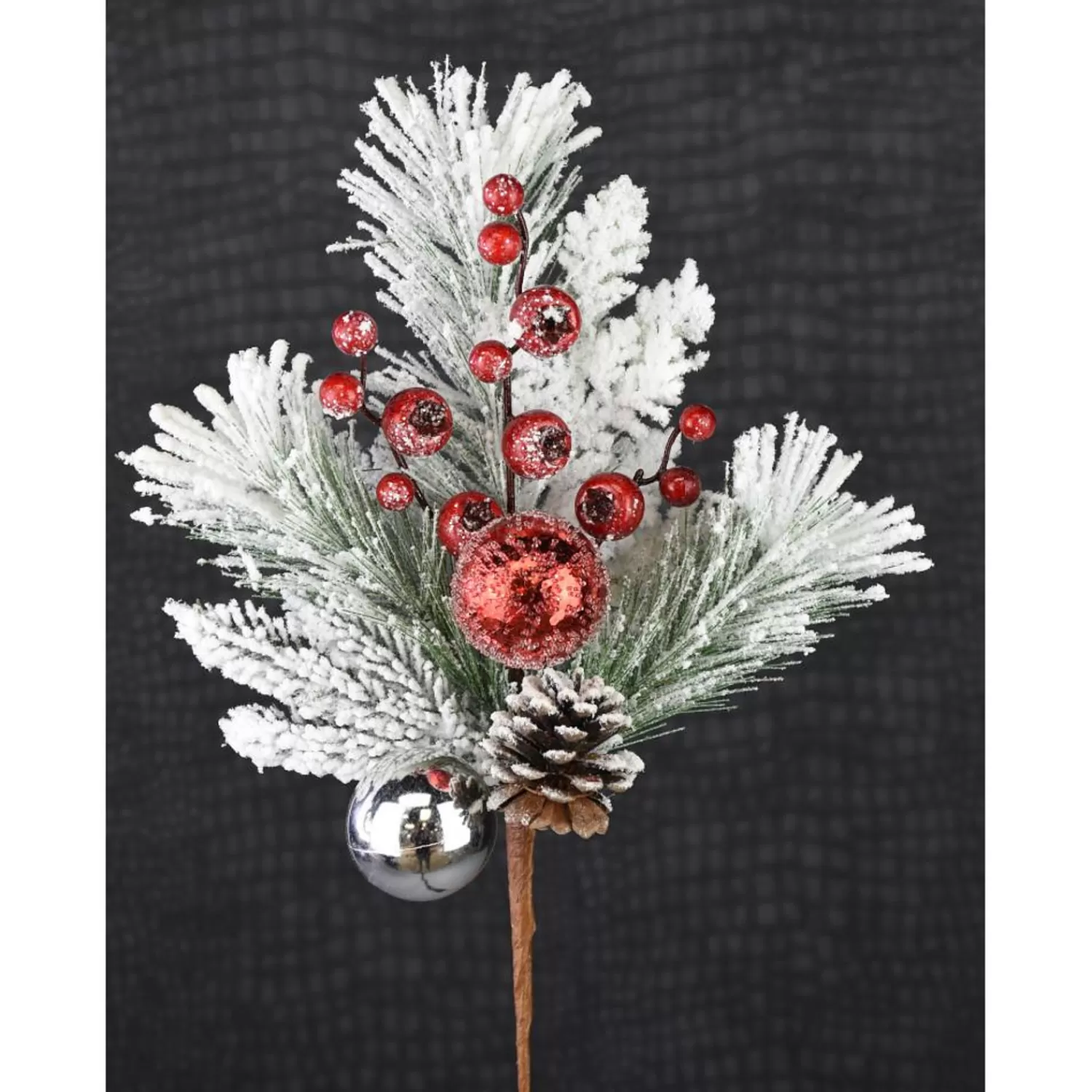 Online Treetime Snowy Pine Berry Ball Pick