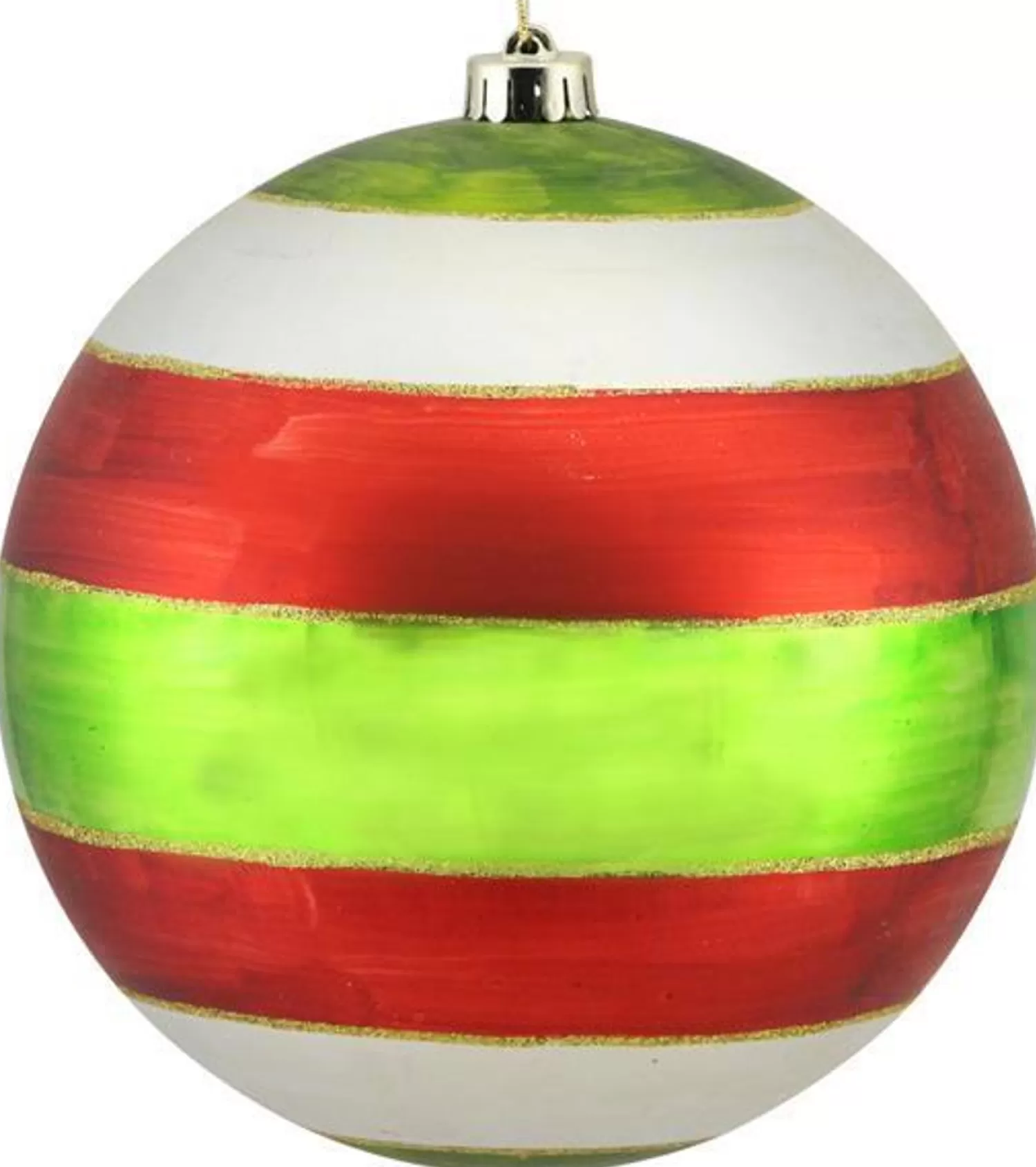 Flash Sale Treetime Stripe Glitter Ball Ornament 8"