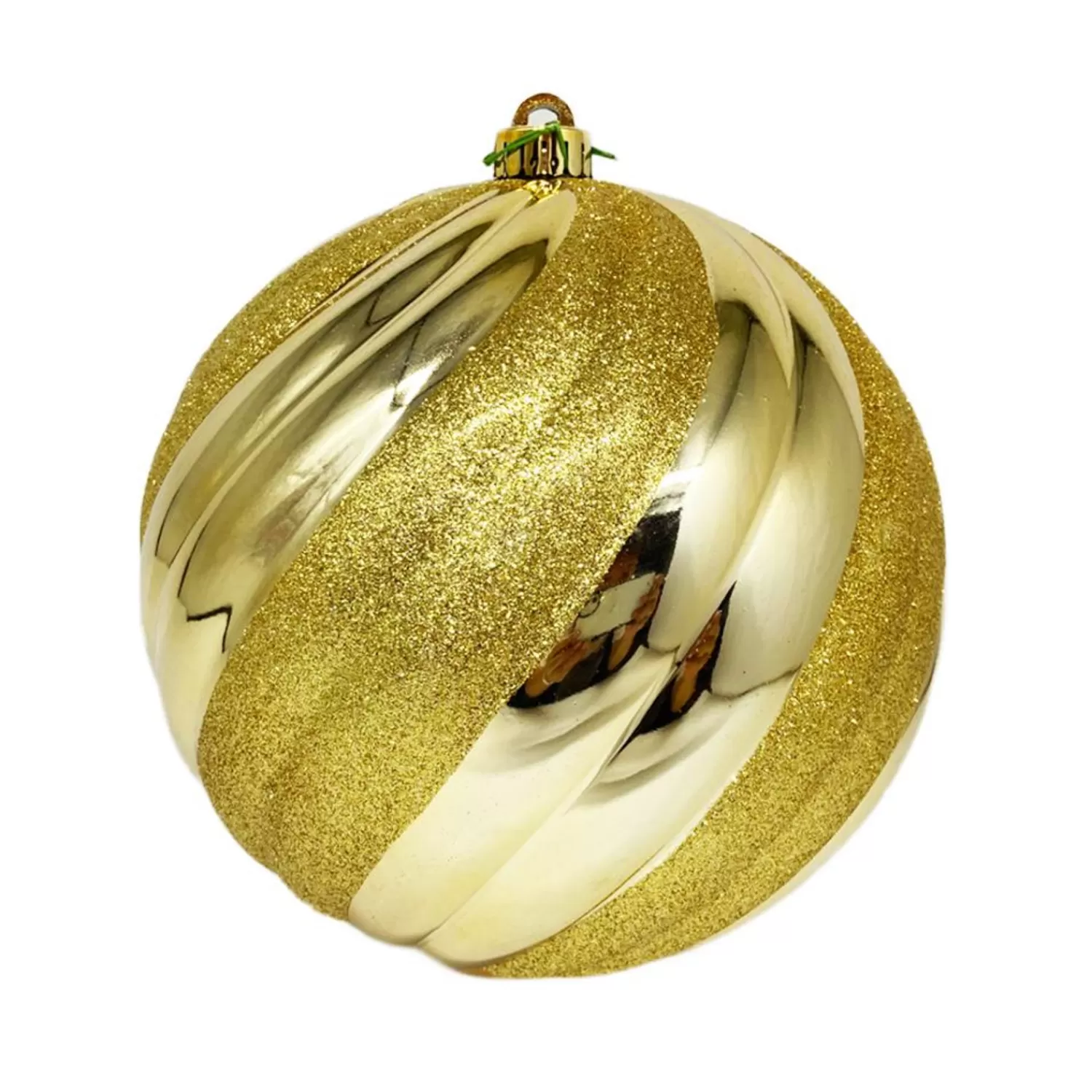 Best Sale Treetime Swirl Ball GOLD Ornament 8"