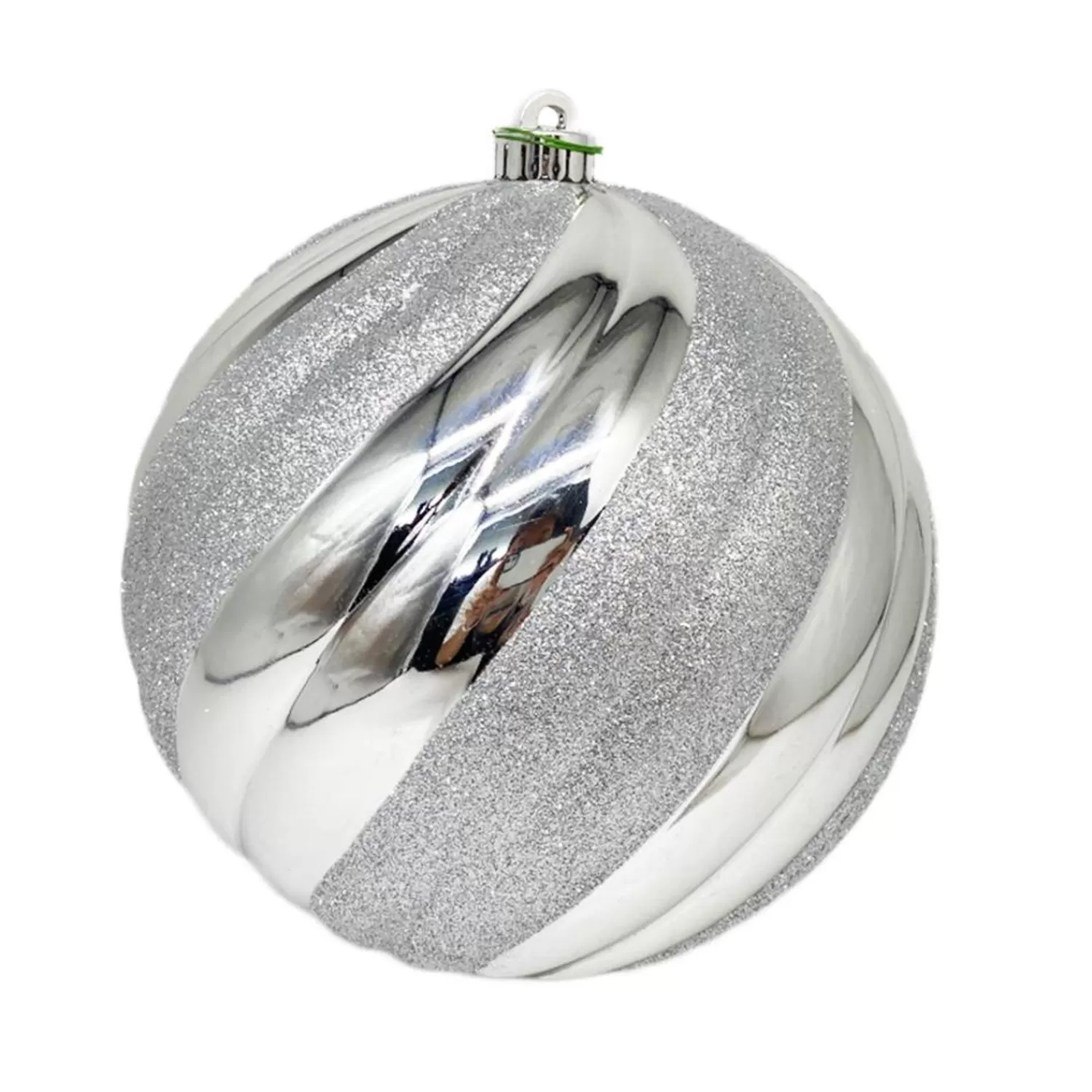 Cheap Treetime Swirl Ball SILVER Ornament 8"