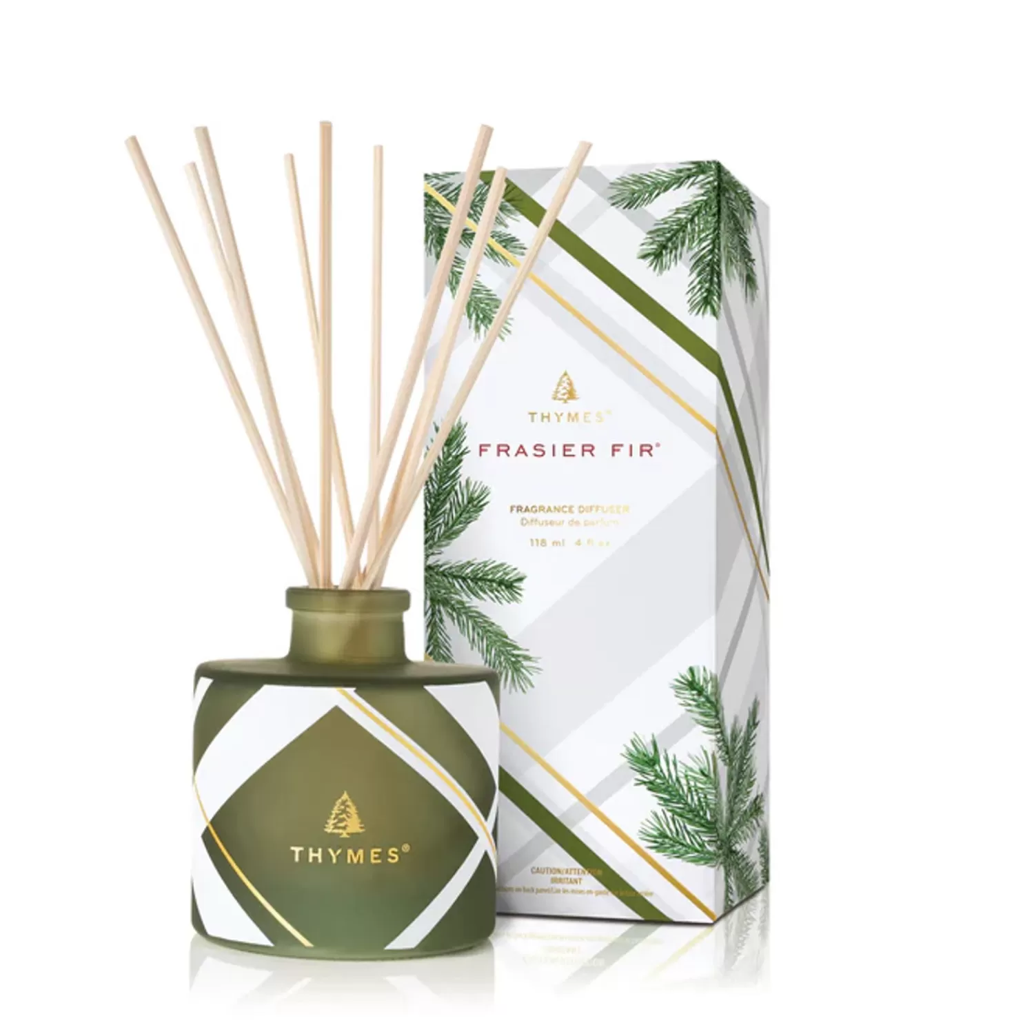 Discount Treetime Thymes Frasier Fir Frosted Plaid Petite Reed Diffuser