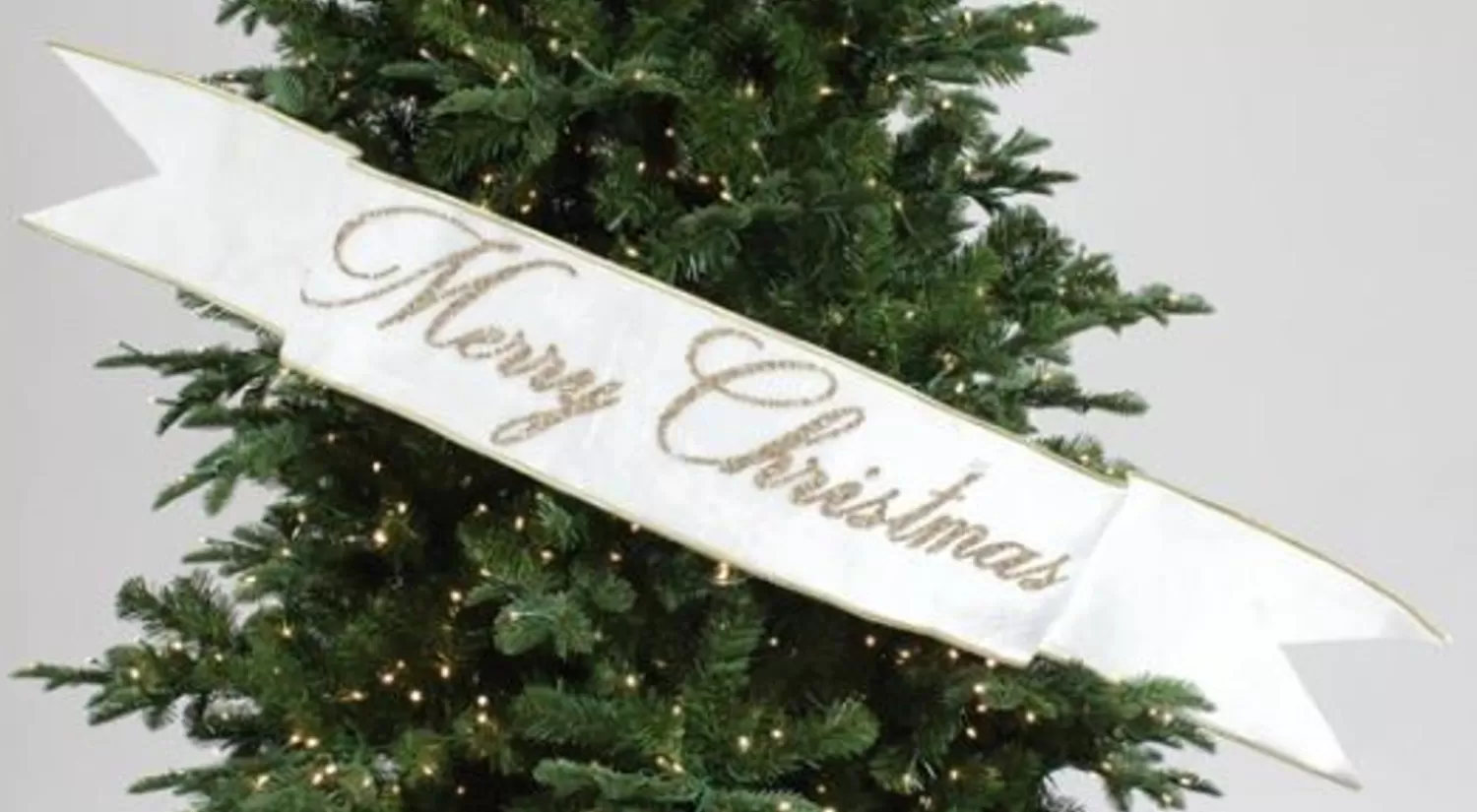 Best Sale Treetime White Merry Christmas Banner