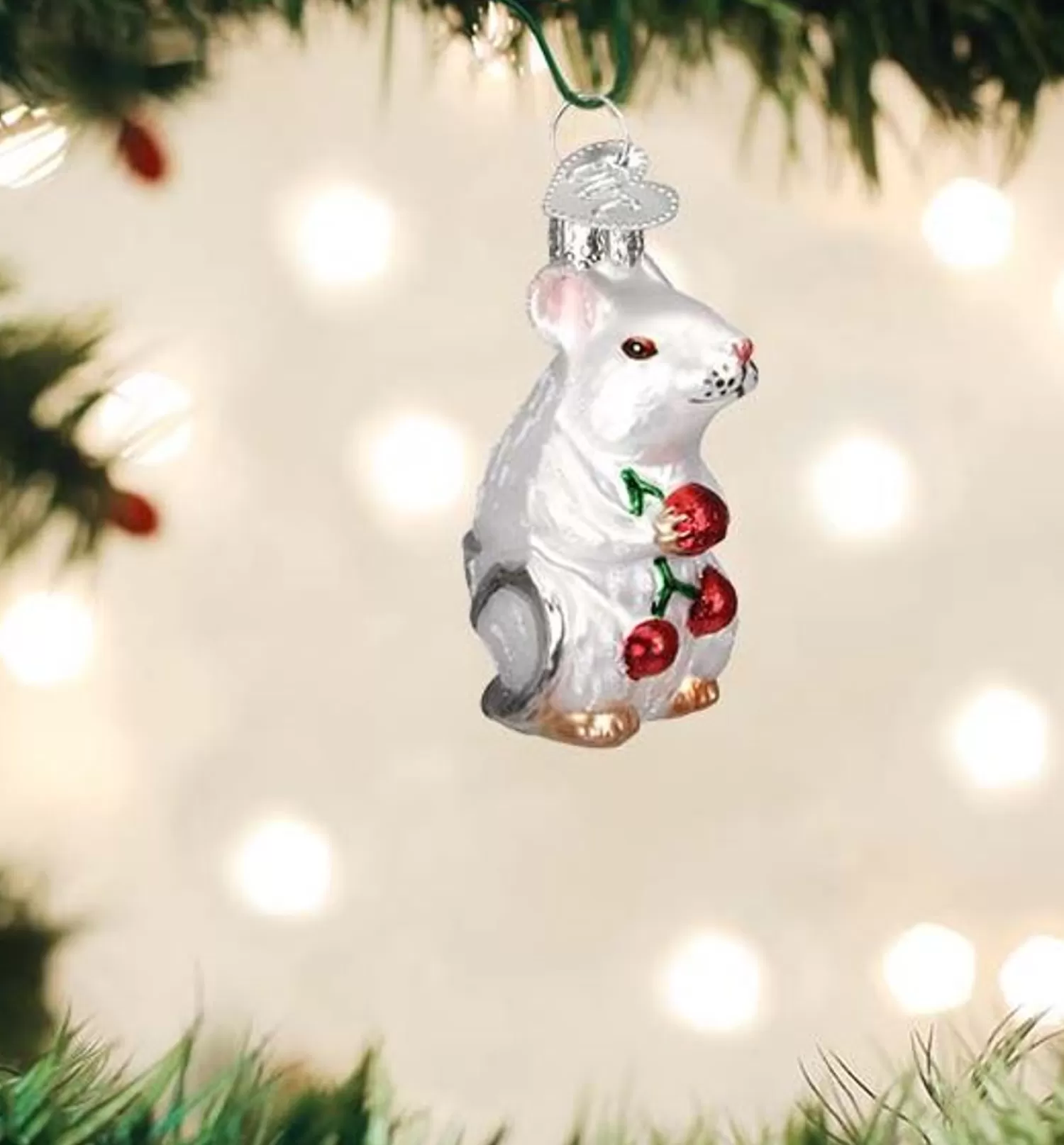 Best Treetime White Mouse Ornament